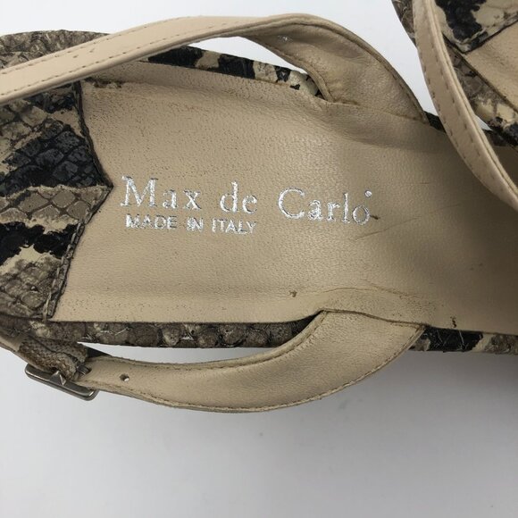 MAX DE CARLO Snakeskin Pointed Toe Slingback Heels US 9M EUC - Picture 6 of 8